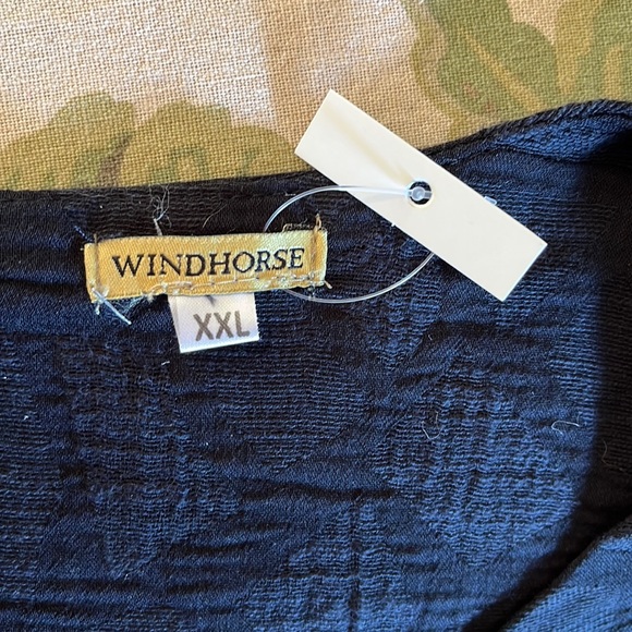 WINDHORSE Size XXL Lagenlook Black Tunic Top Geometric Monochrome Knit 2-pkt NEW - Picture 9 of 15